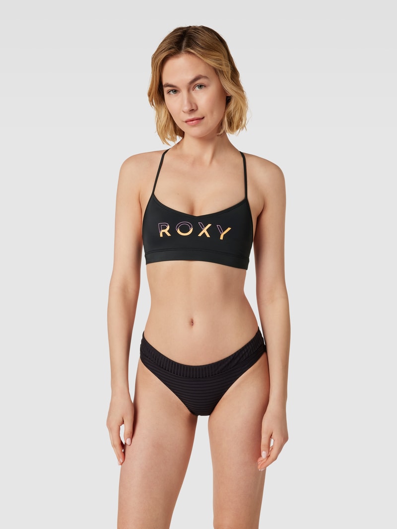 Bralette mit Label-Print Modell 'ACTIVE' in schwarz