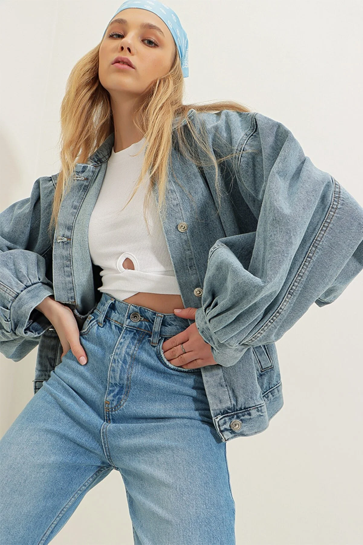 Trend Alaçatı Stili  Jacke - Blau - Regular Fit