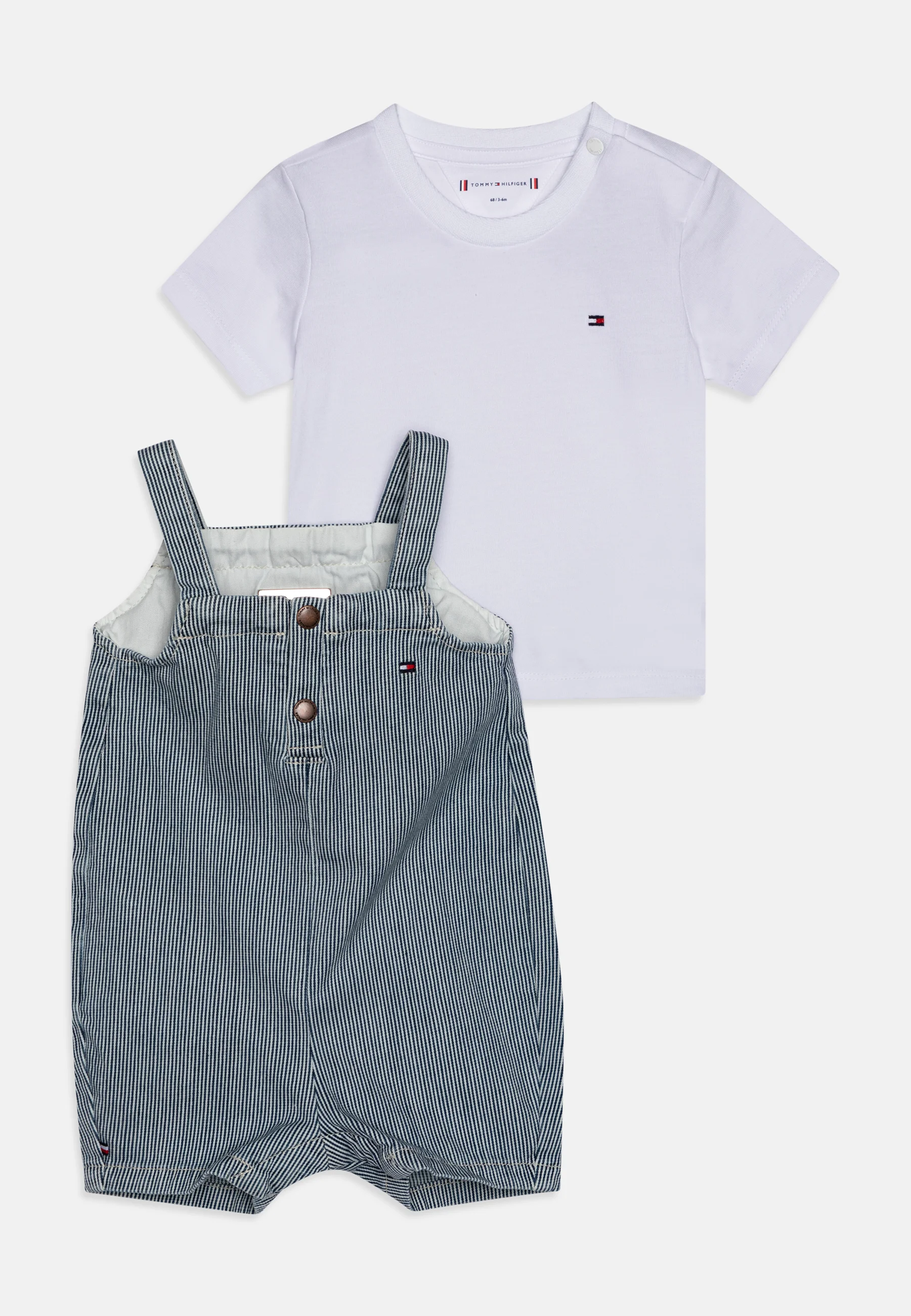 Conjunto unisex de peto a rayas para bebé Tommy Hilfiger - Peto
