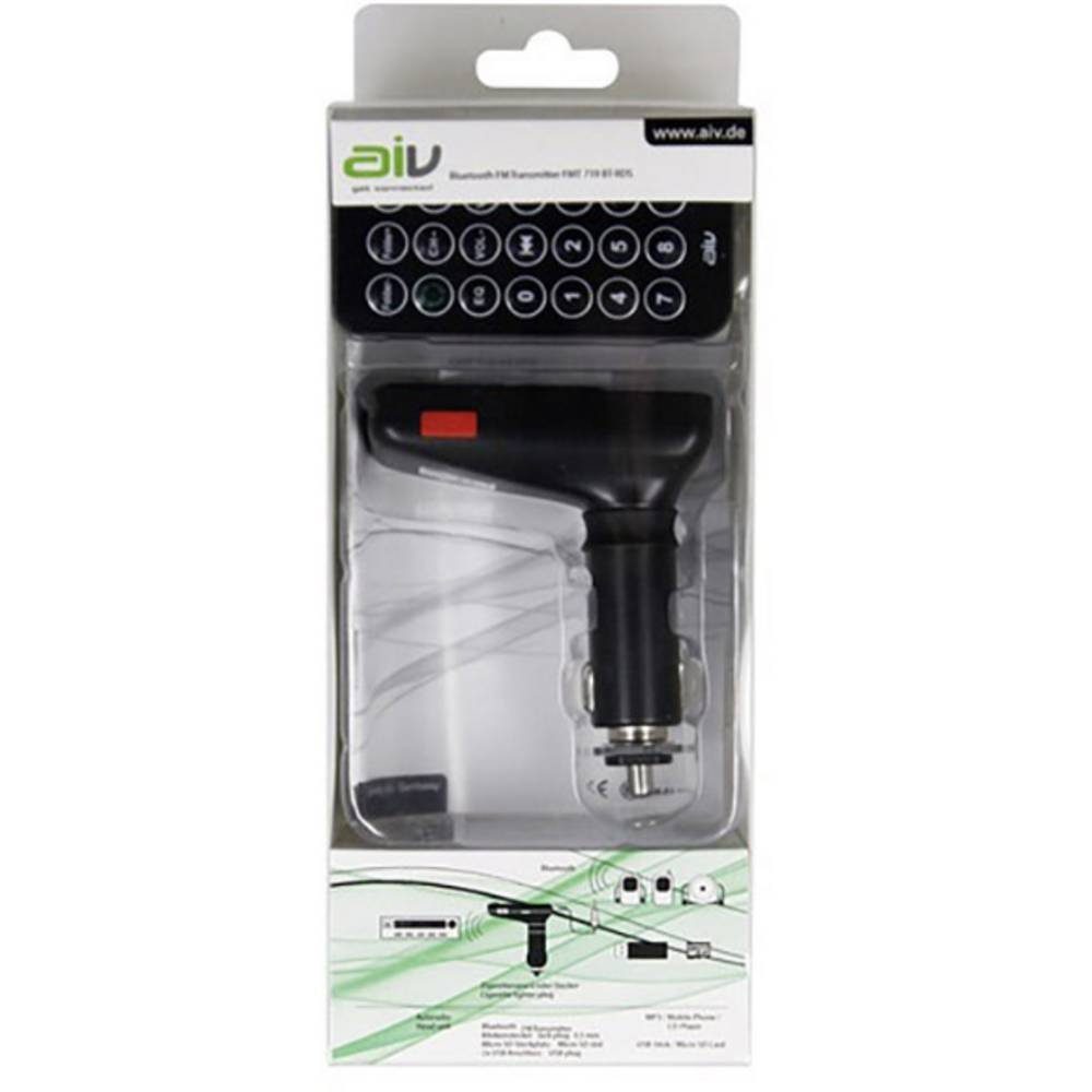 AIV FM Transmitter mit Bluetooth KFZ-Transmitter, inkl. Freisprechfunktion, mit Fernbedienung