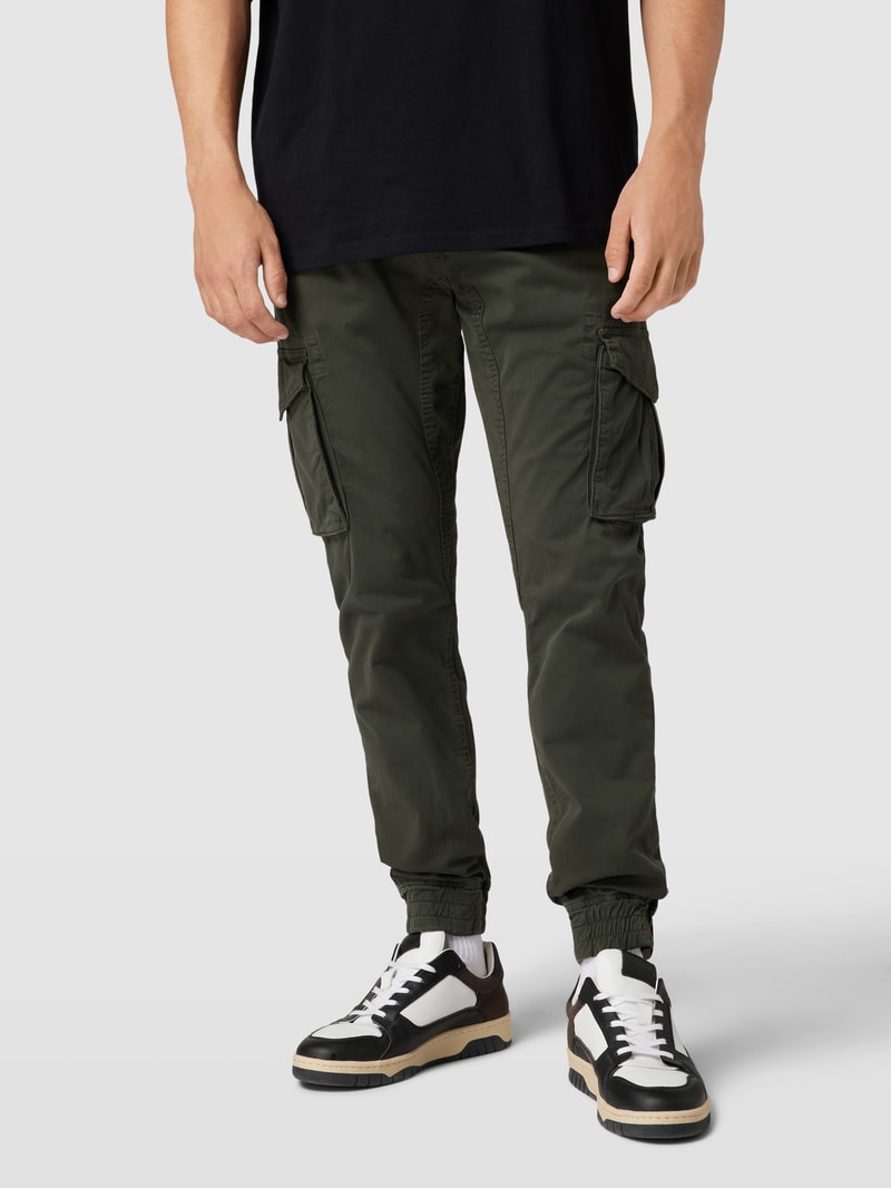 Cargohose mit Cargotaschen Modell 'Twill' in schwarz
