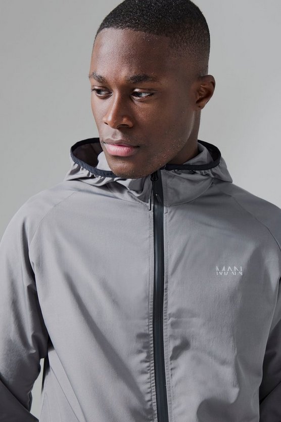 Man Active Windbreaker mit Trichterkragen