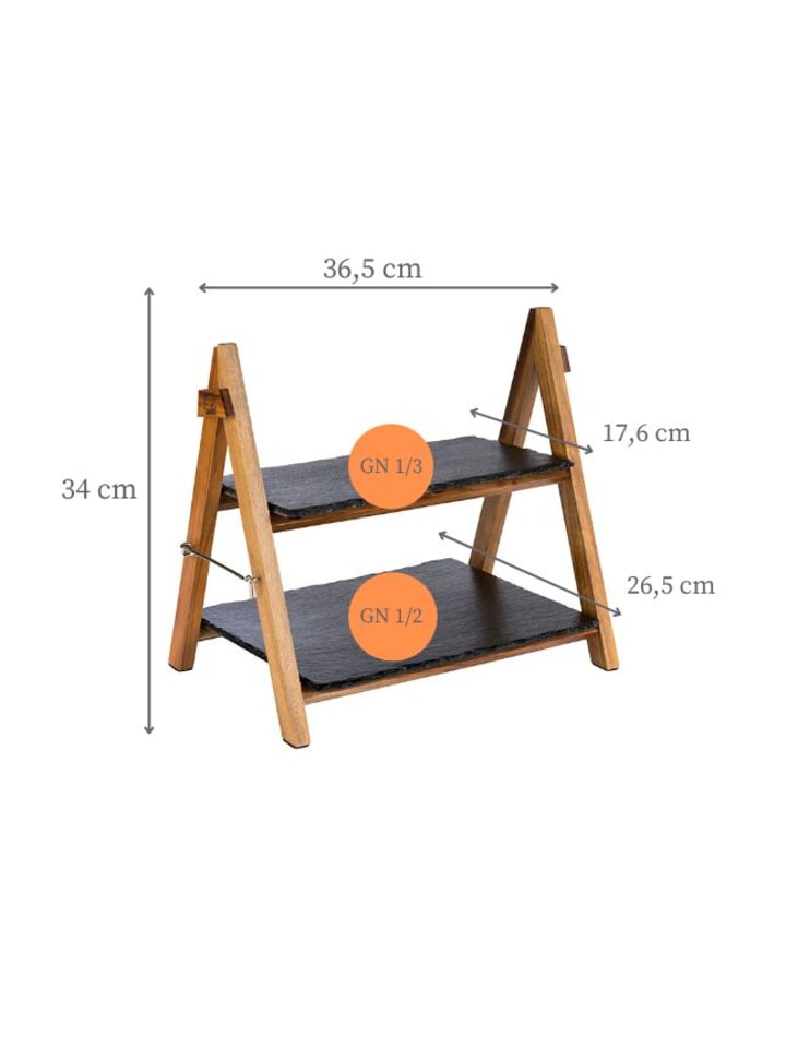 APS Etagère in Braun/Schwarz 36,5 x 26,5 cm, H: 34 cm günstig kaufen onesize