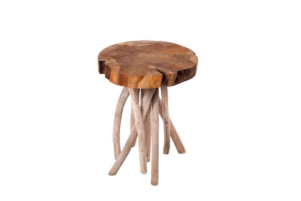 riess-ambiente Beistelltisch ROOT Ø30cm natur (Einzelartikel, 1-St), Teak-Massivholz · rund · Hocker · Wurzelholz-Design · handmade