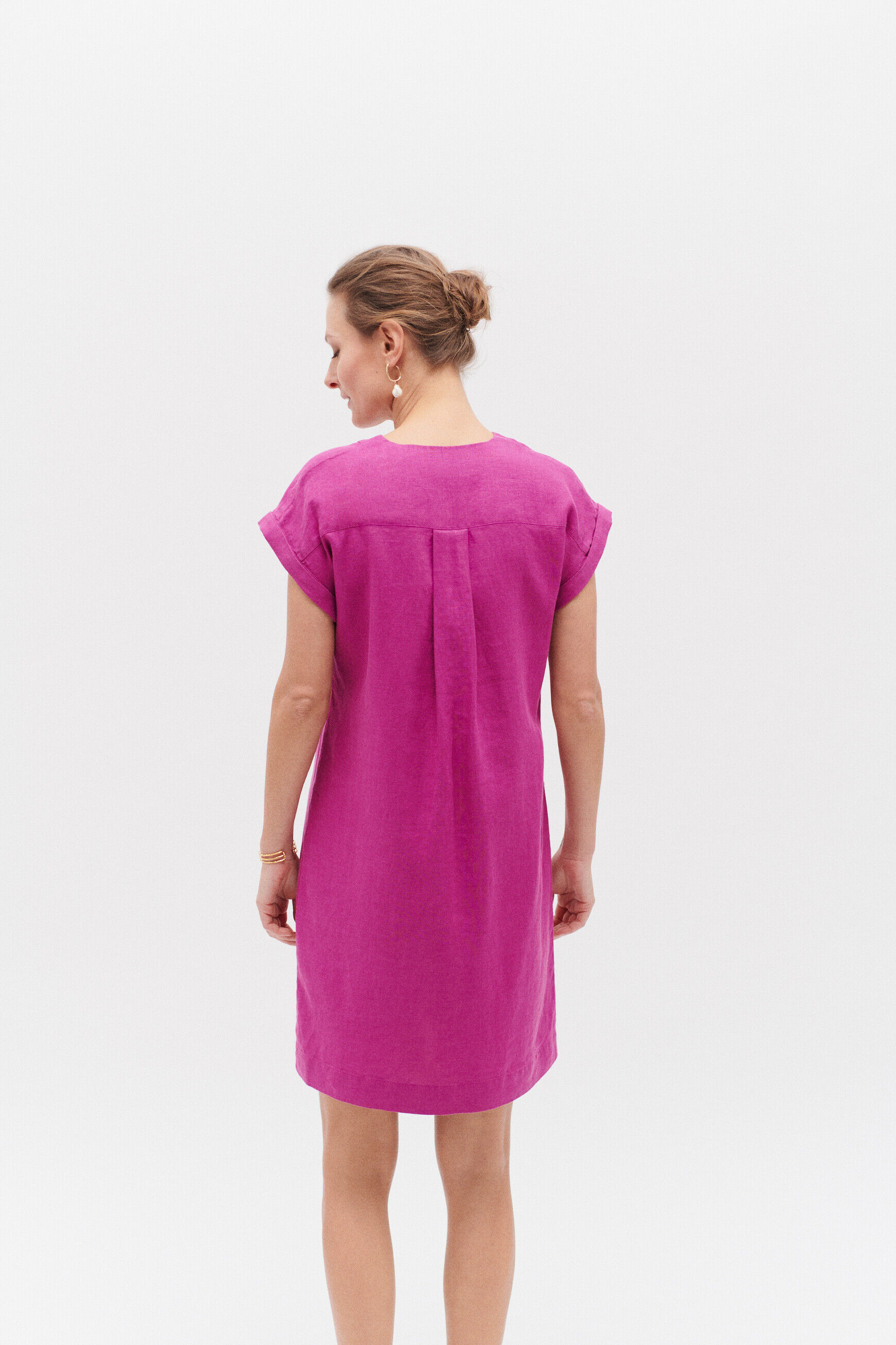 robe mirabelle 100% lin violet femme