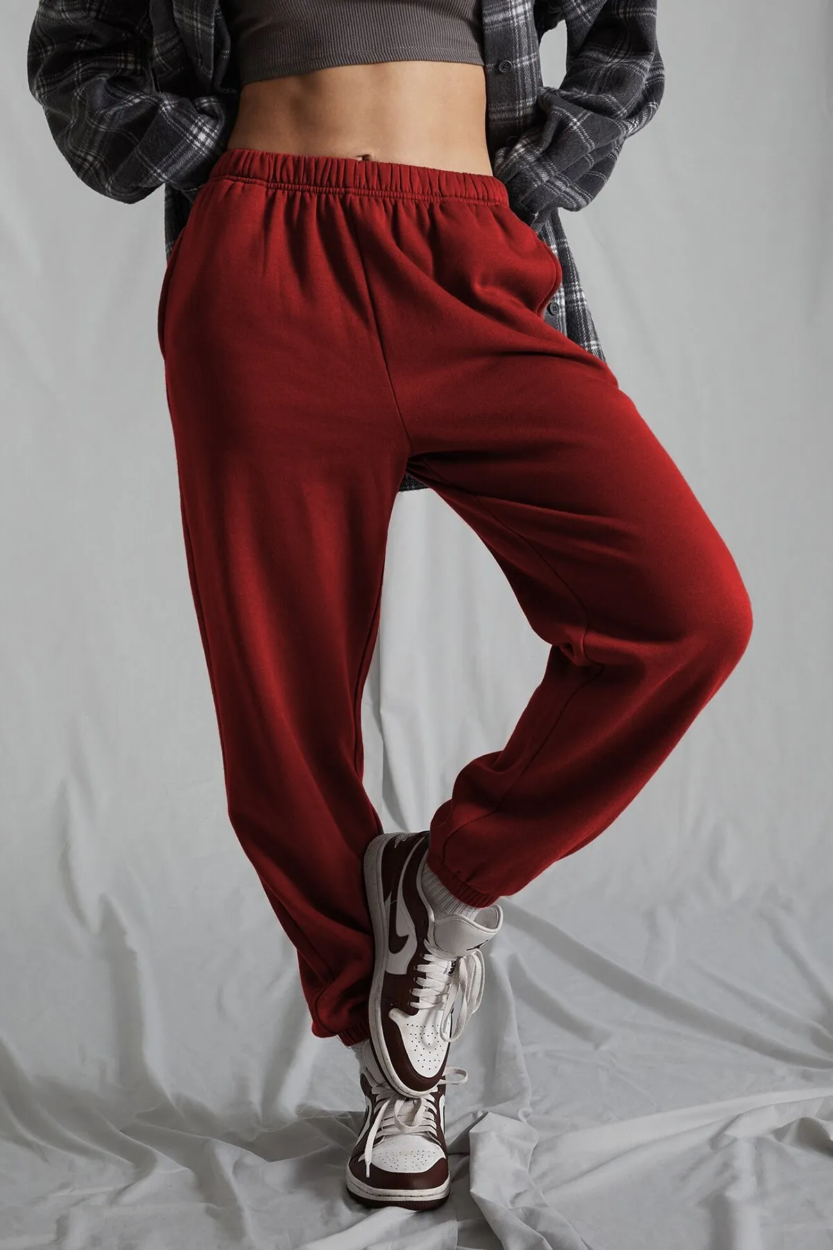 Madmext  Damen-Jogginghose „Claret Red“ mit elastischem Bund und Übergröße Mg1235