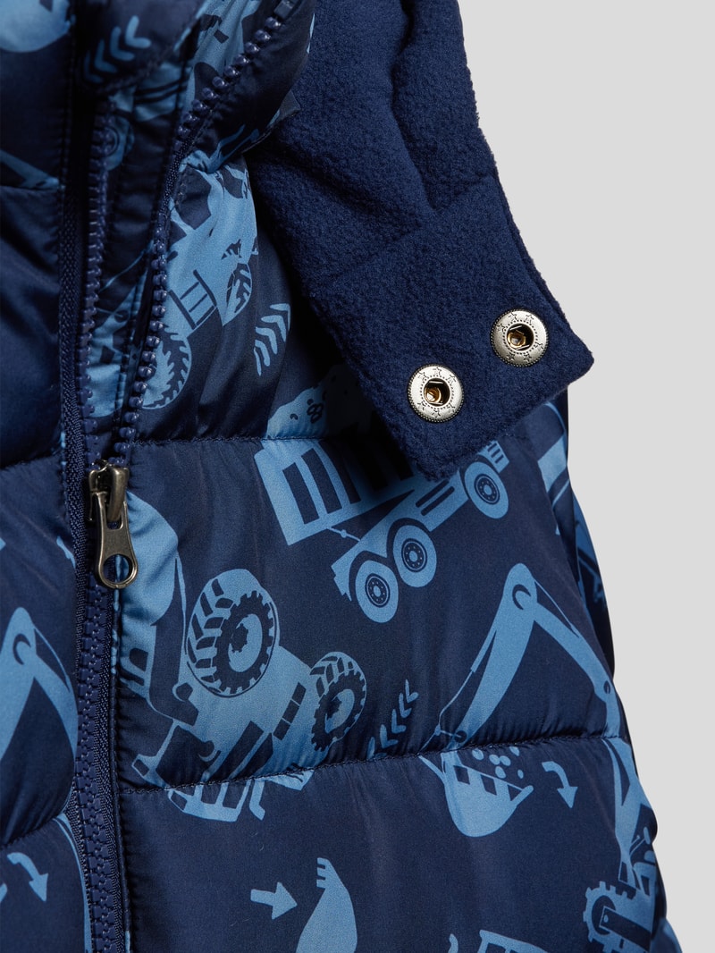 Steppjacke mit Allover-Muster in blau