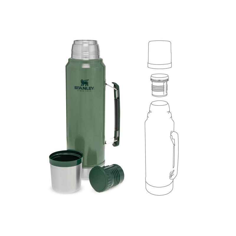 Stanley Thermoflasche, Classic Legendary Bottle 1.1qt \/ 1l  Hammertone Green