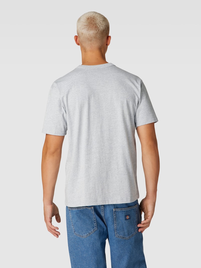 T-Shirt mit Flockprint in hellgrau meliert