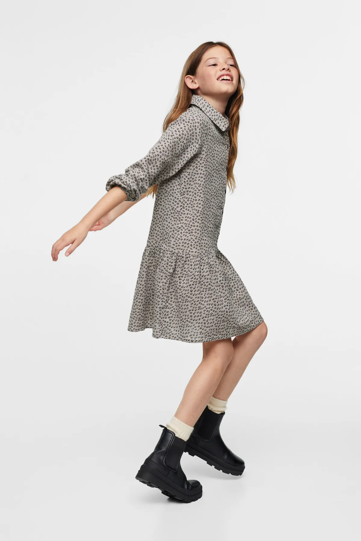MANGO Kids  Graues Damenkleid 37045820