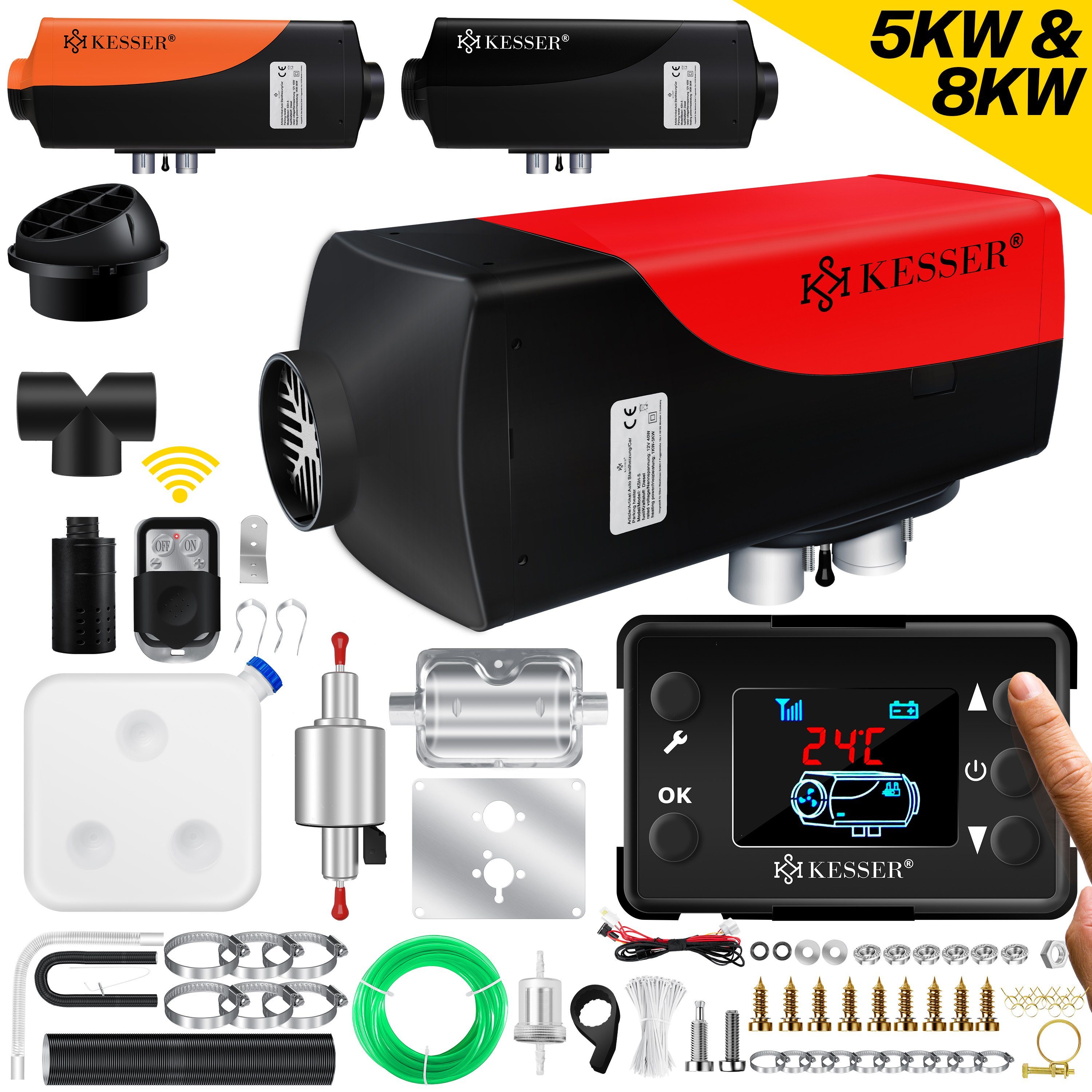 KESSER Heizgerät, 5000 W, Standheizung 5 & 8KW für Diesel +LCD-Display Fernbedienung