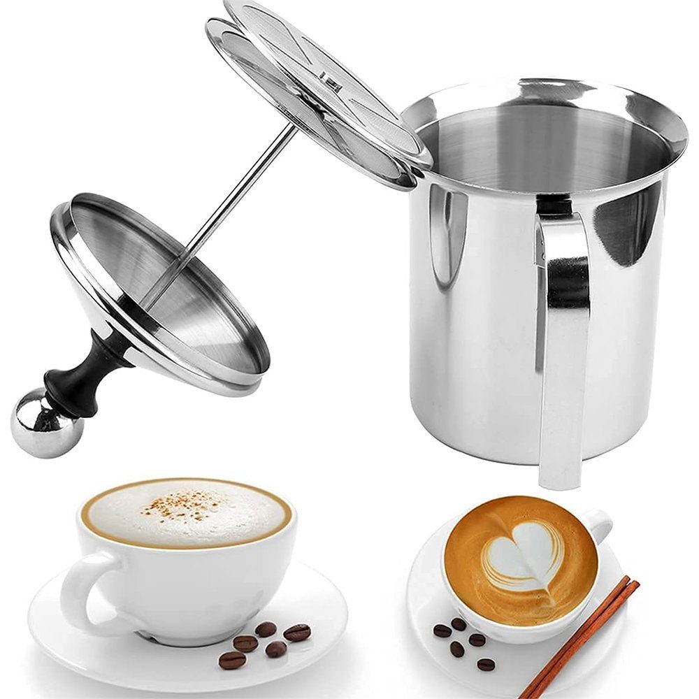 Zimtky Milchaufschäumer Milchaufschäumer Krug, 800ML Edelstahl Manueller Milchaufschäumer