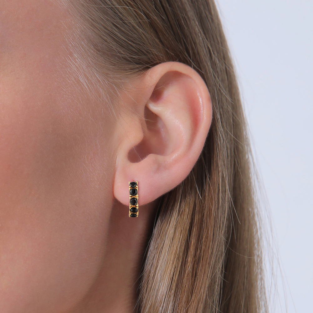 Elli Elli Boucles d'Oreilles Femmes créoles avec cristaux bleu en argent sterling 925 Boucles d'oreilles