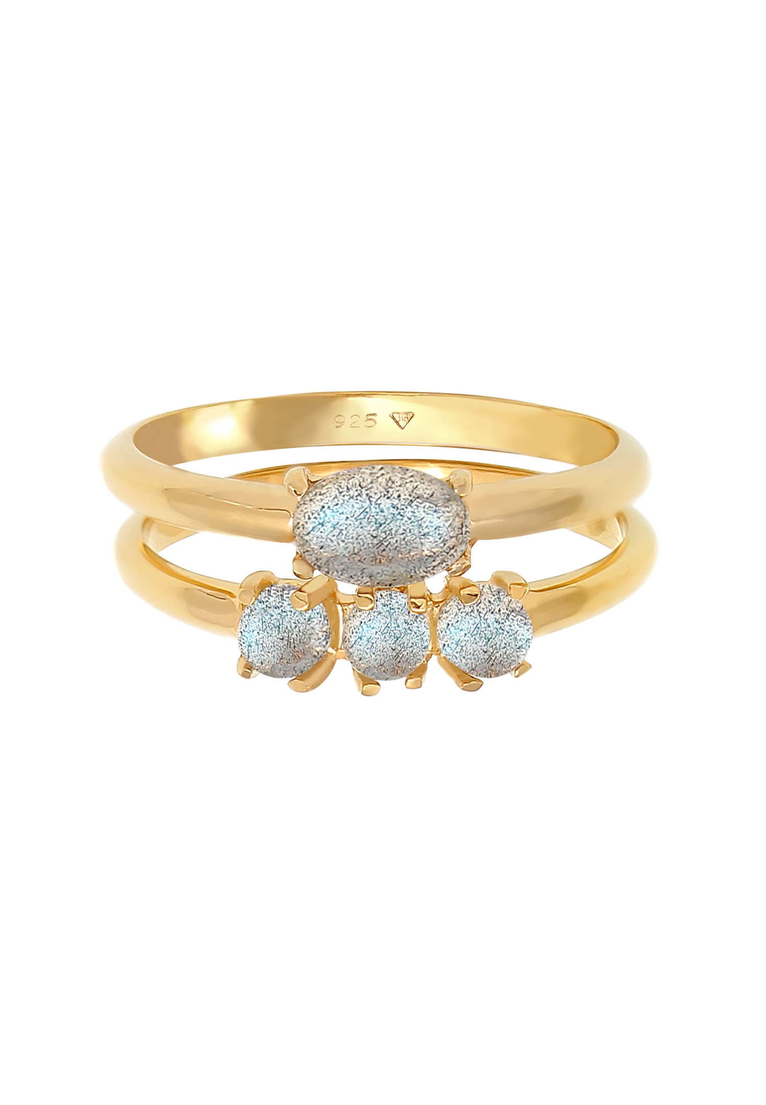 Set di anelli vintage Elli con labradorite per donna - Argento 925/1000