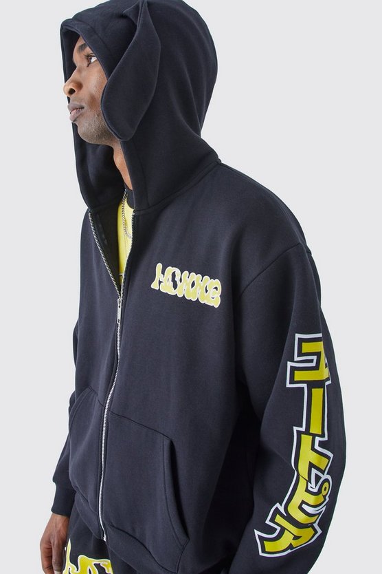 Kastiger Oversize Homme Hoodie mit Reißverschluss