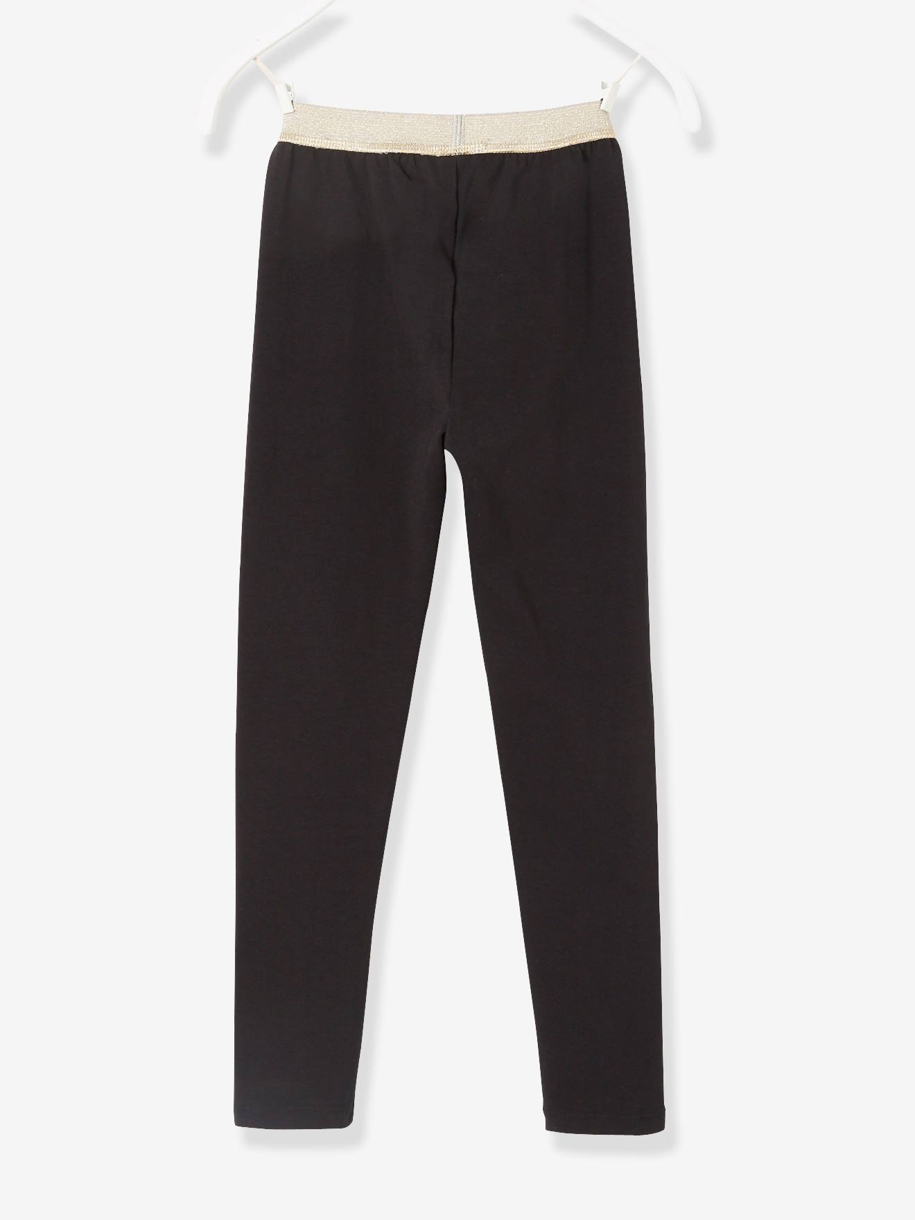 Vertbaudet Mädchen Leggings, Bund in Metallic-Optik BASIC - dunkelrosa