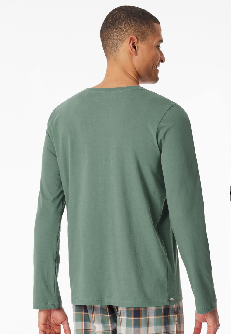 Shirt langarm V-Ausschnitt grün - Mix+Relax