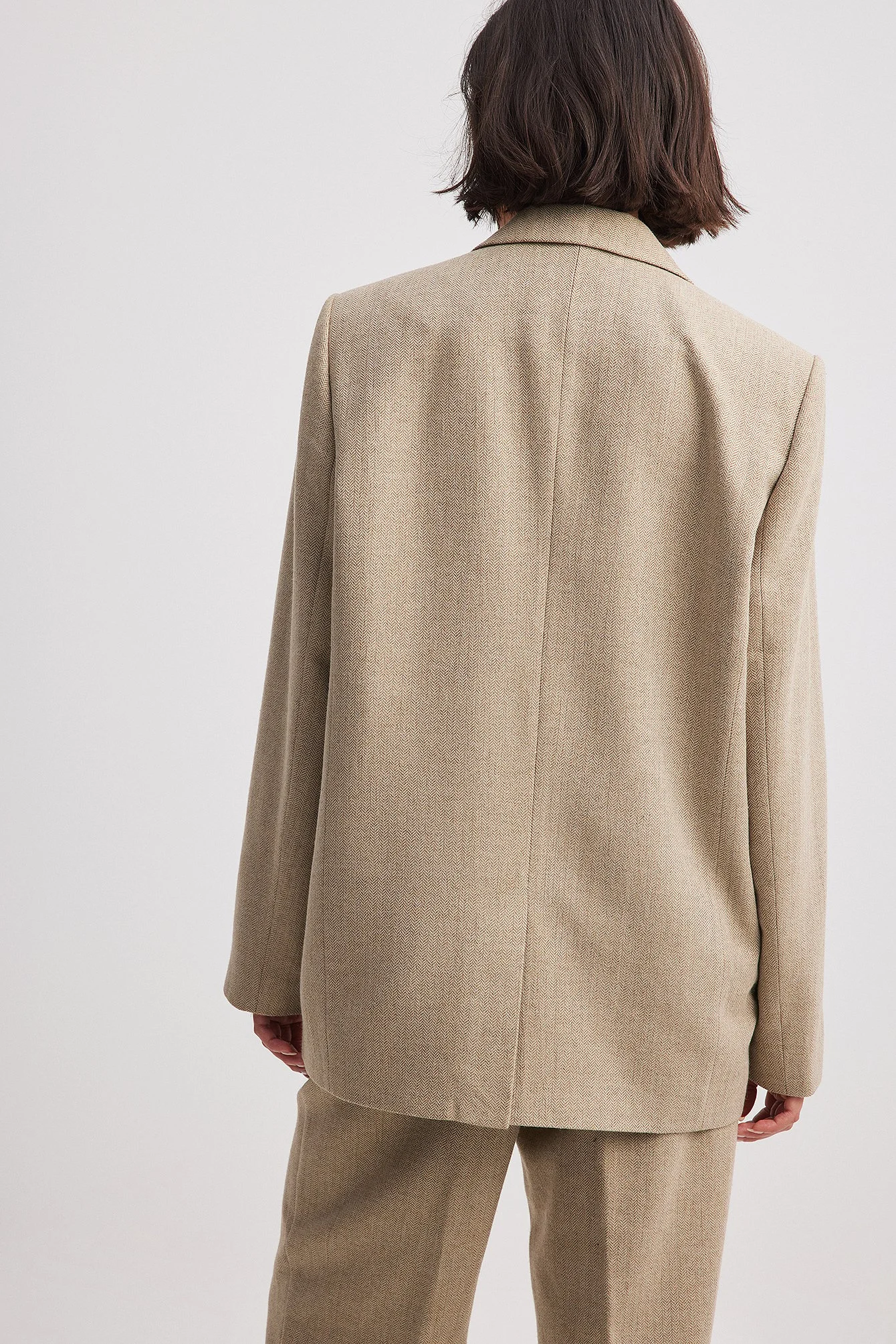 Blazer aus Wollmischung mit Fischgrätmuster