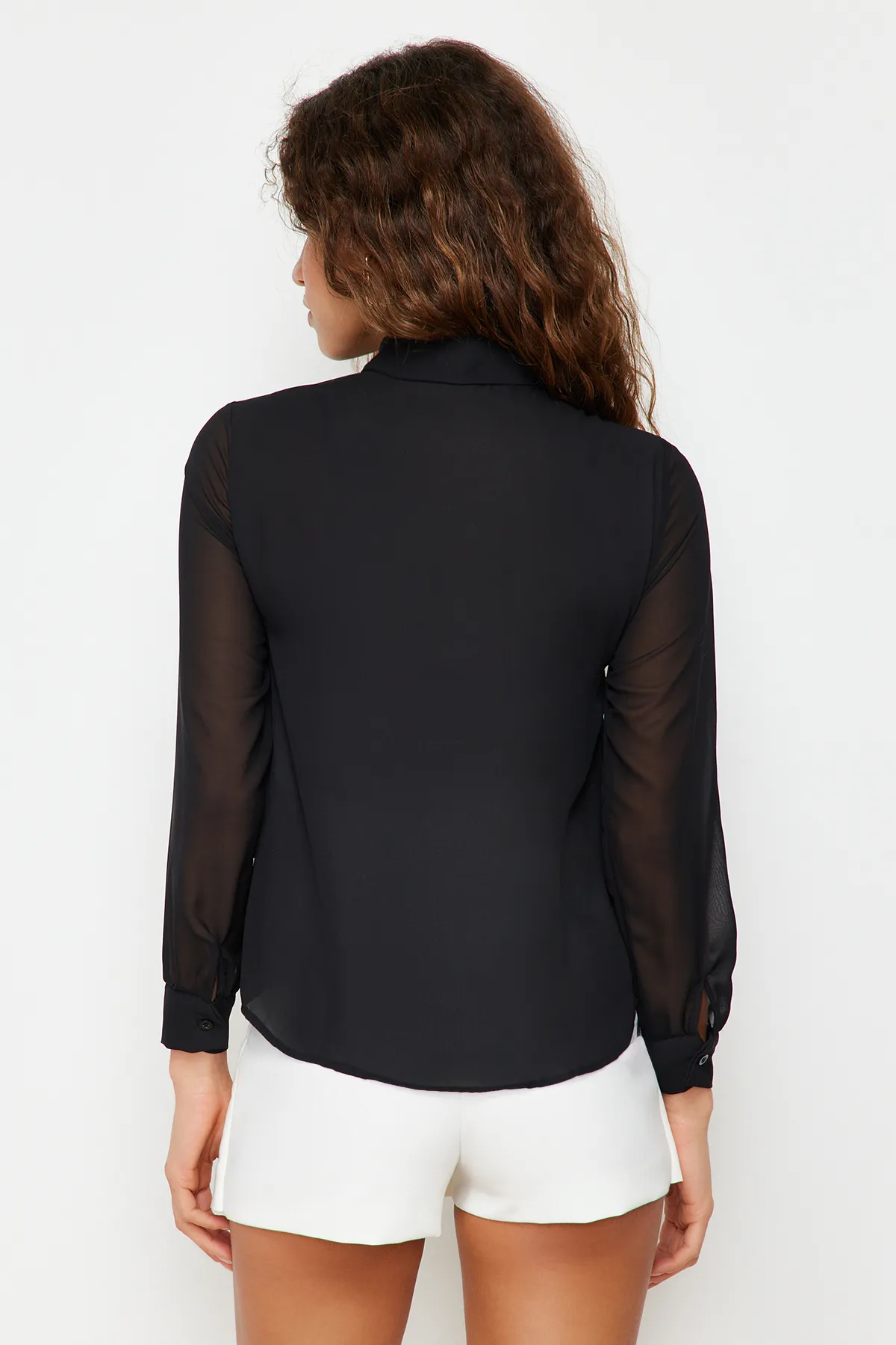 Trendyol Collection  Transparentes schwarzes Webhemd - Regular Fit, TWOAW20GO0116
