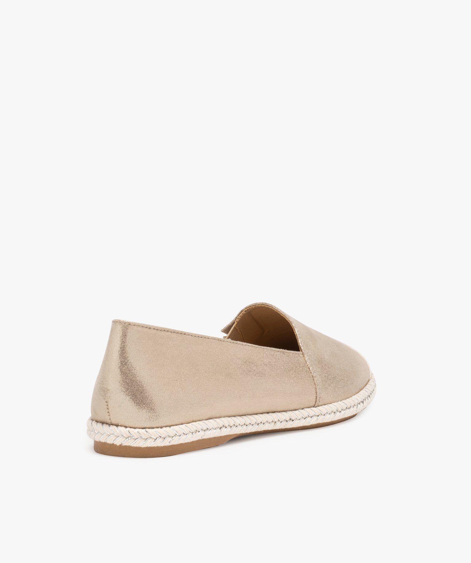 Ballerines femme style espadrilles en toile brillante or | GEMO