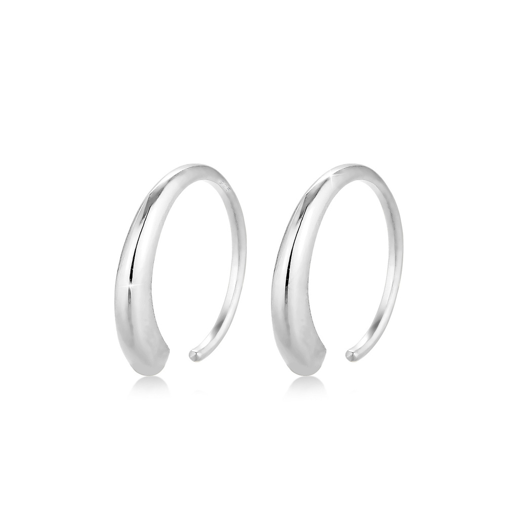 Elli Elli Boucles d'Oreilles Femme Créoles s'Ouvrent au Moderne en Argent Sterling 925 Boucles d'oreilles