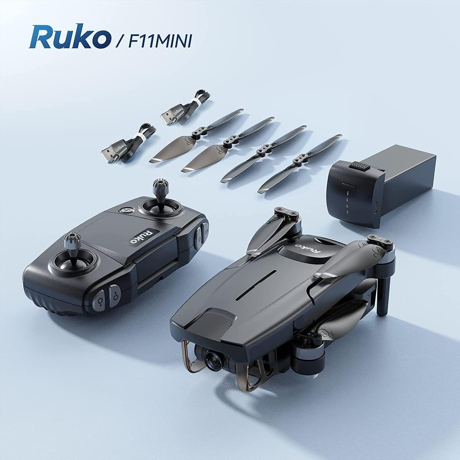 Ruko F11 Drohne (4096x3072P, MINI Drohne mit Kamera 4K 5GHz WiFi, 2.7K/25fps FPV Vedio, Leichte, 60 Min.Flugzeit,intelligentes GPS-Fliegen,anfängerfreundlich)