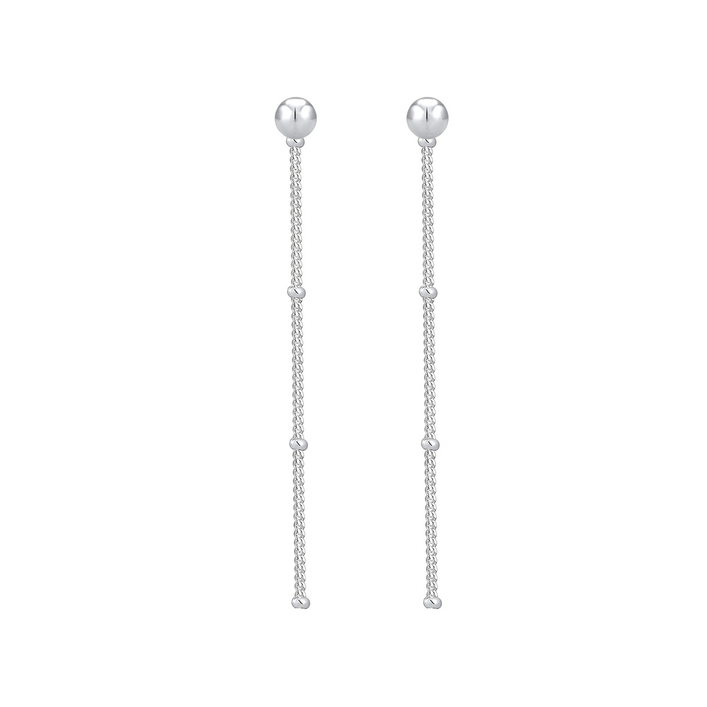 Elli Elli Boucles d'Oreilles Chaîne Minimale Basic Boucles d'Oreilles Femme - (925/100 Boucles d'oreilles