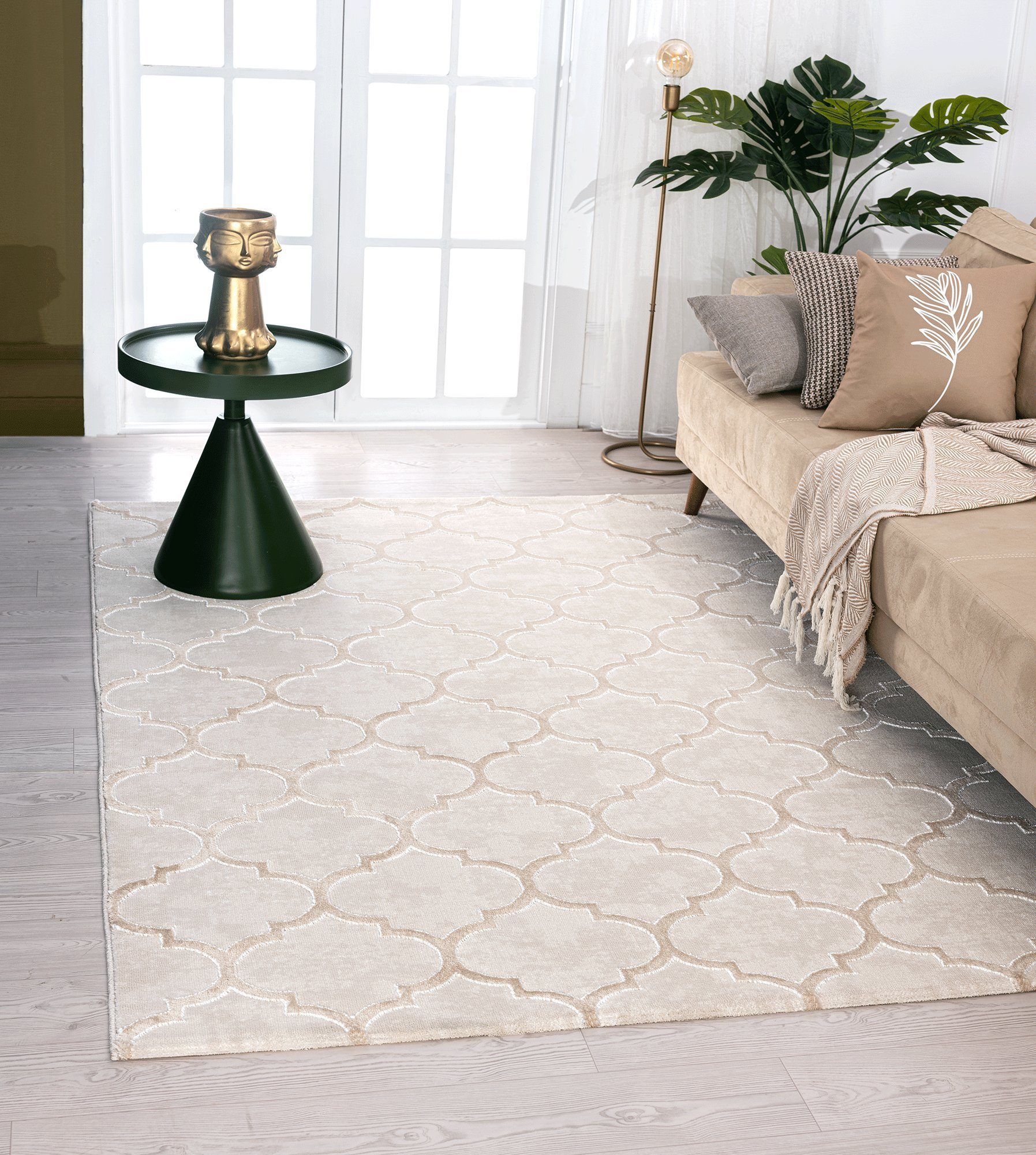 Teppich Knight Eleganter Hochwertiger Teppich, 3D Effekt, the carpet, Rechteck, Höhe: 12 mm, Wohnzimmer, Schlafzimmer, Kurzflor, 3D Effekt, Glanzeffekt