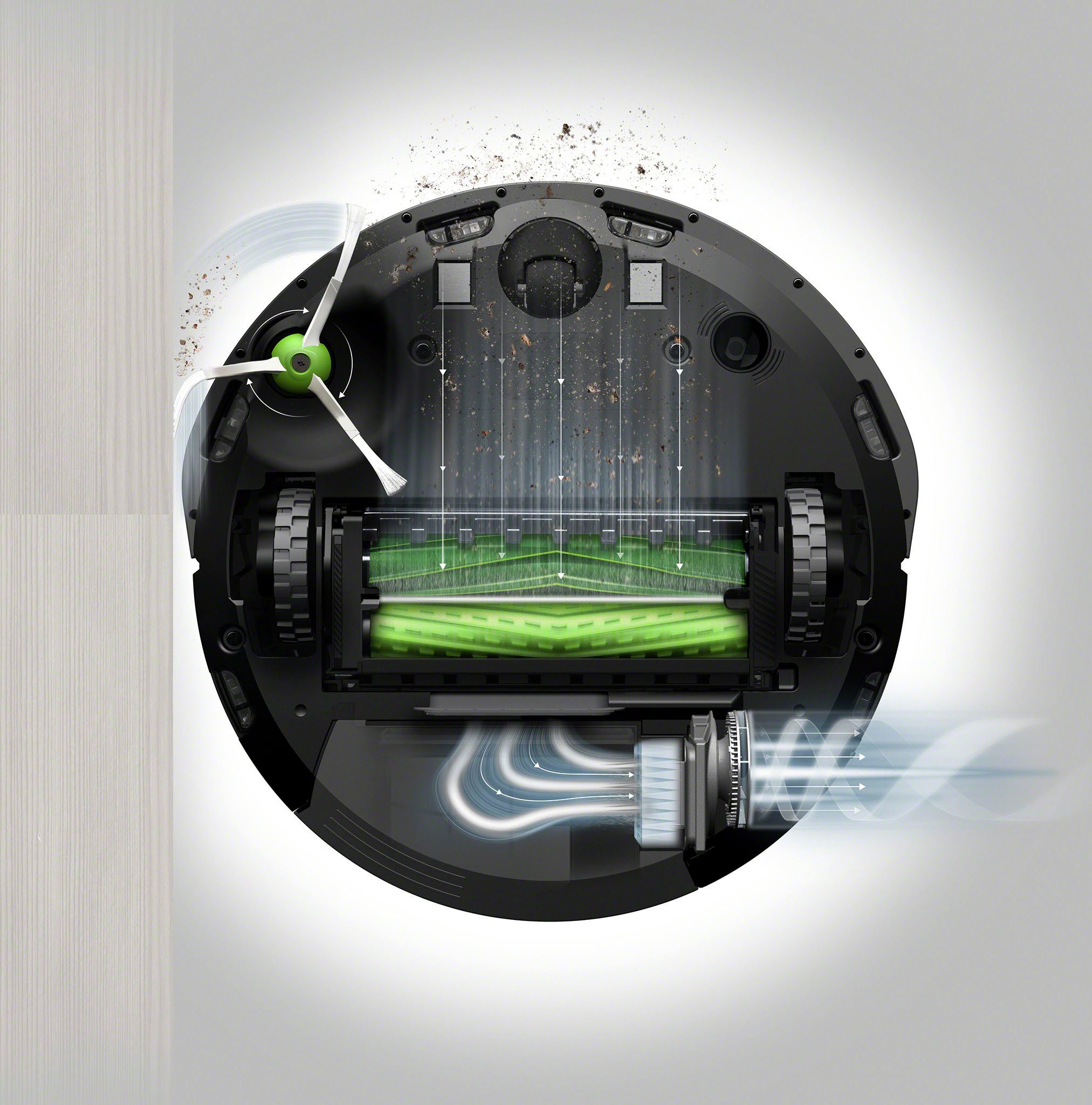 iRobot Saugroboter Roomba i7+ (i7558), mit Beutel, App-/Sprachsteuerung, Einzelraumkaritierung, Autom. Absaugstation