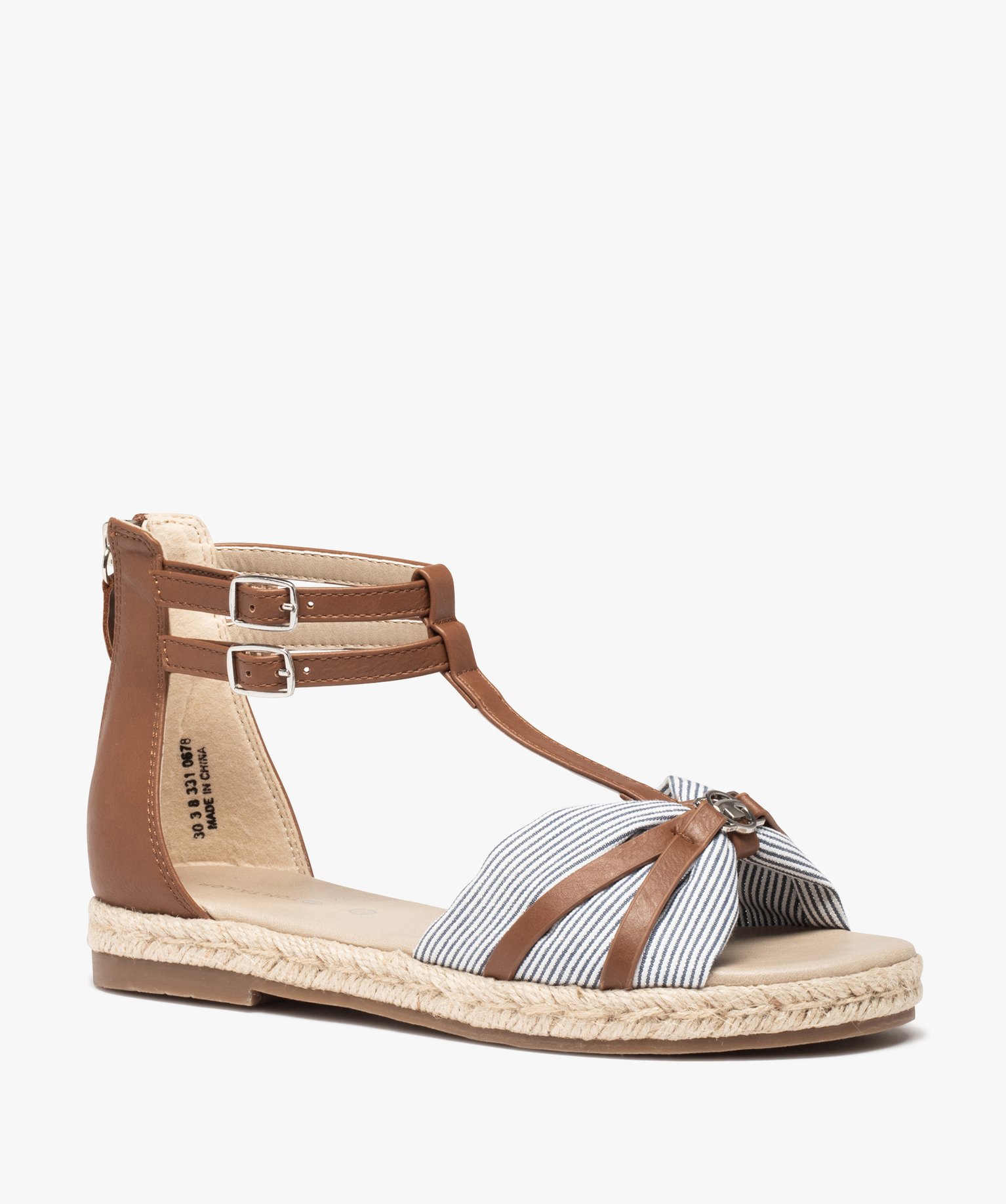 Sandales femme à talon plat et tige montante – Tom Tailor marine | GEMO