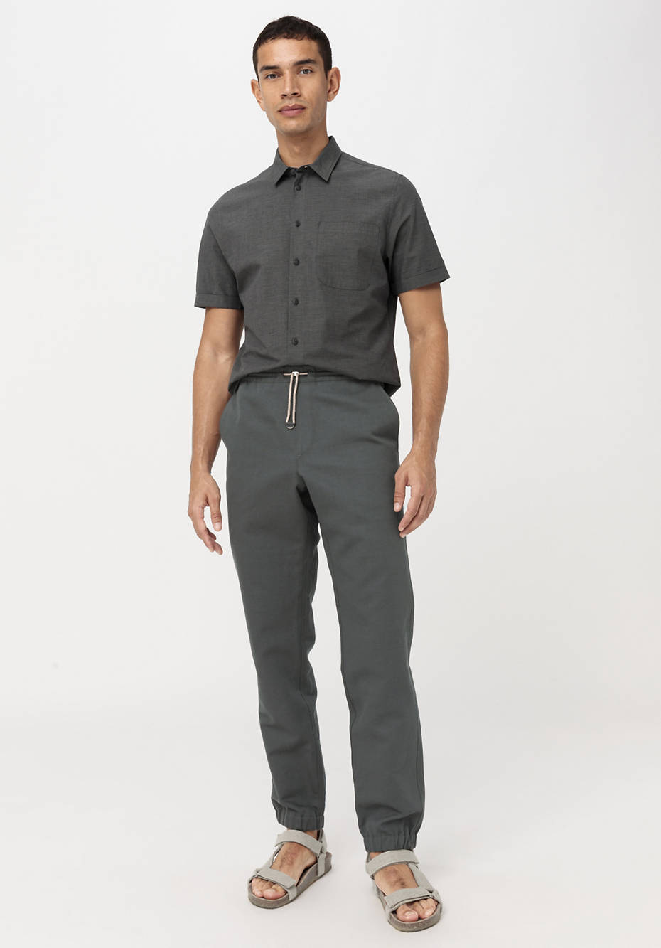 Sommerhose aus Bio-Baumwolle mit Leinen