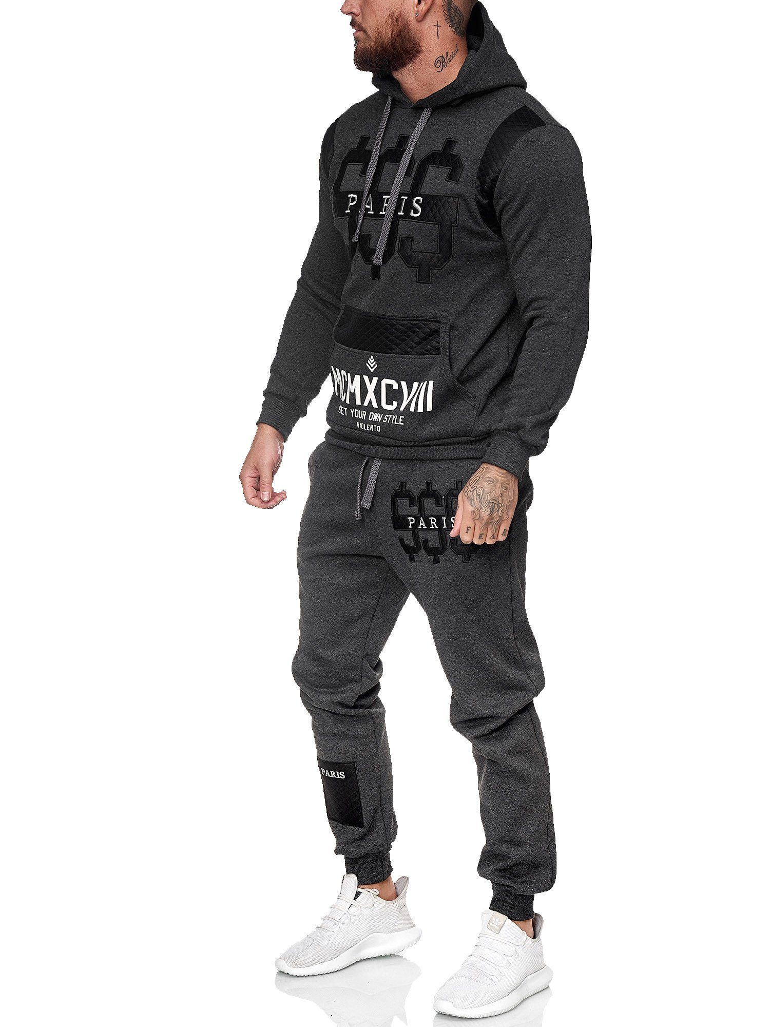 Code47 Jogginganzug Herren Jogginganzug Jacke Sport Hose Fitness Hoodie Paris (Sportanzug Trainingsanzug Fitnessanzug)