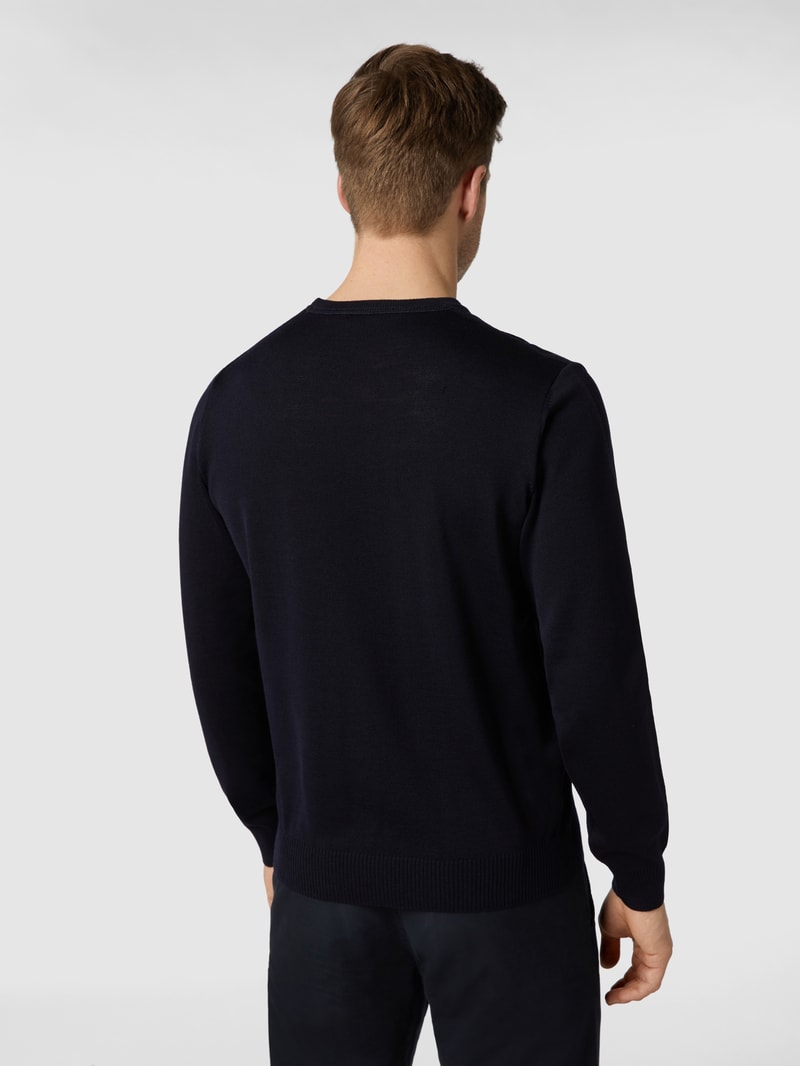 Pullover aus Schurwolle in marineblau