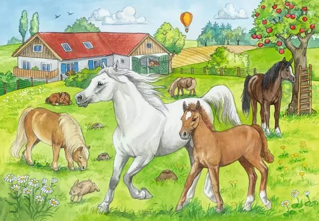 Kinderpuzzle ab 4 Jahren - Auf dem Pferdehof - 24 Teile