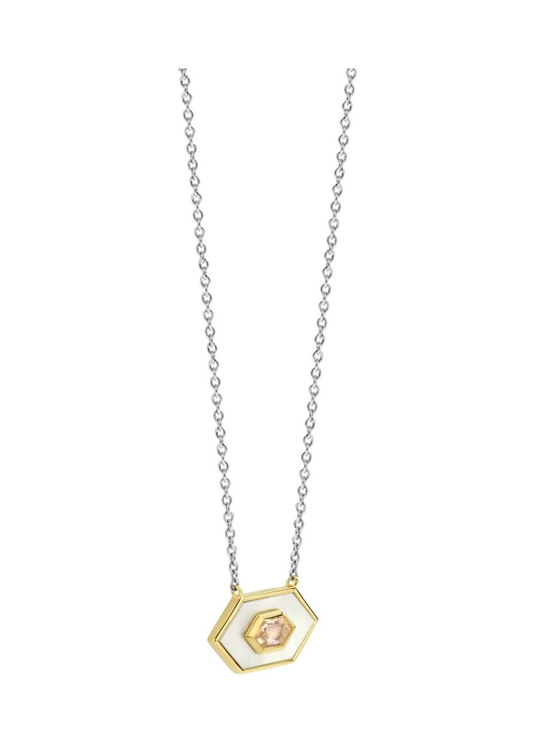 TI SENTO - Milano Silver necklace with cubic zirconia and mother-of-pearl 34040ZY