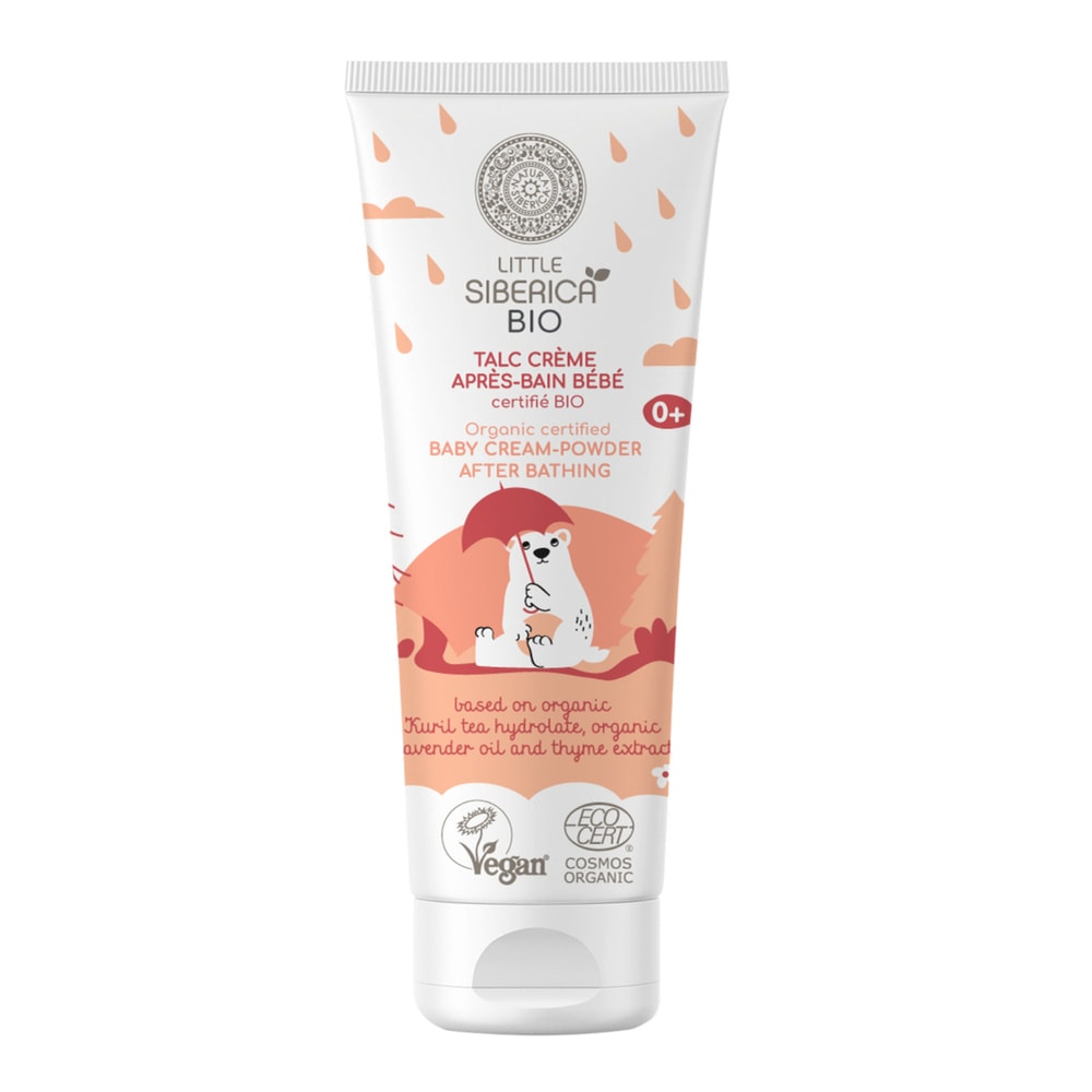 Natura Sibérica Talc Crème après-bain pour Bébé certifié Bio Talc
