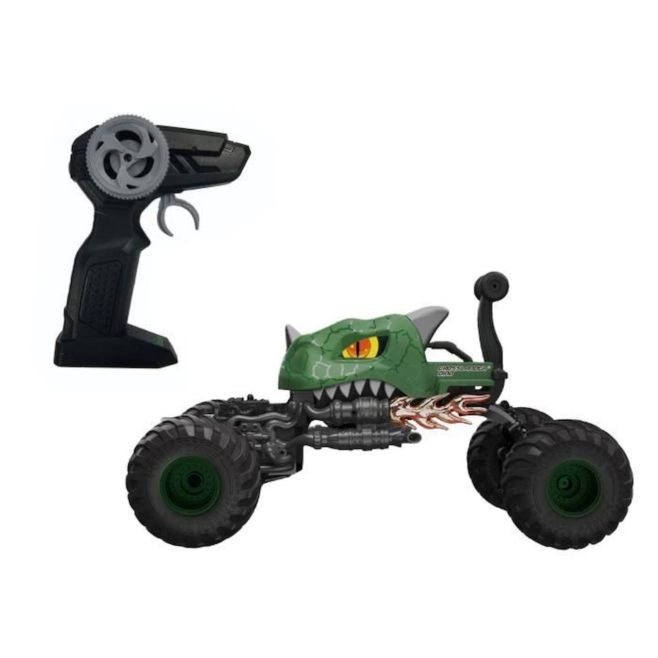 Découvrez la voiture télécommandée Dinosaure totalement démente et que rien n'arrête ! noir