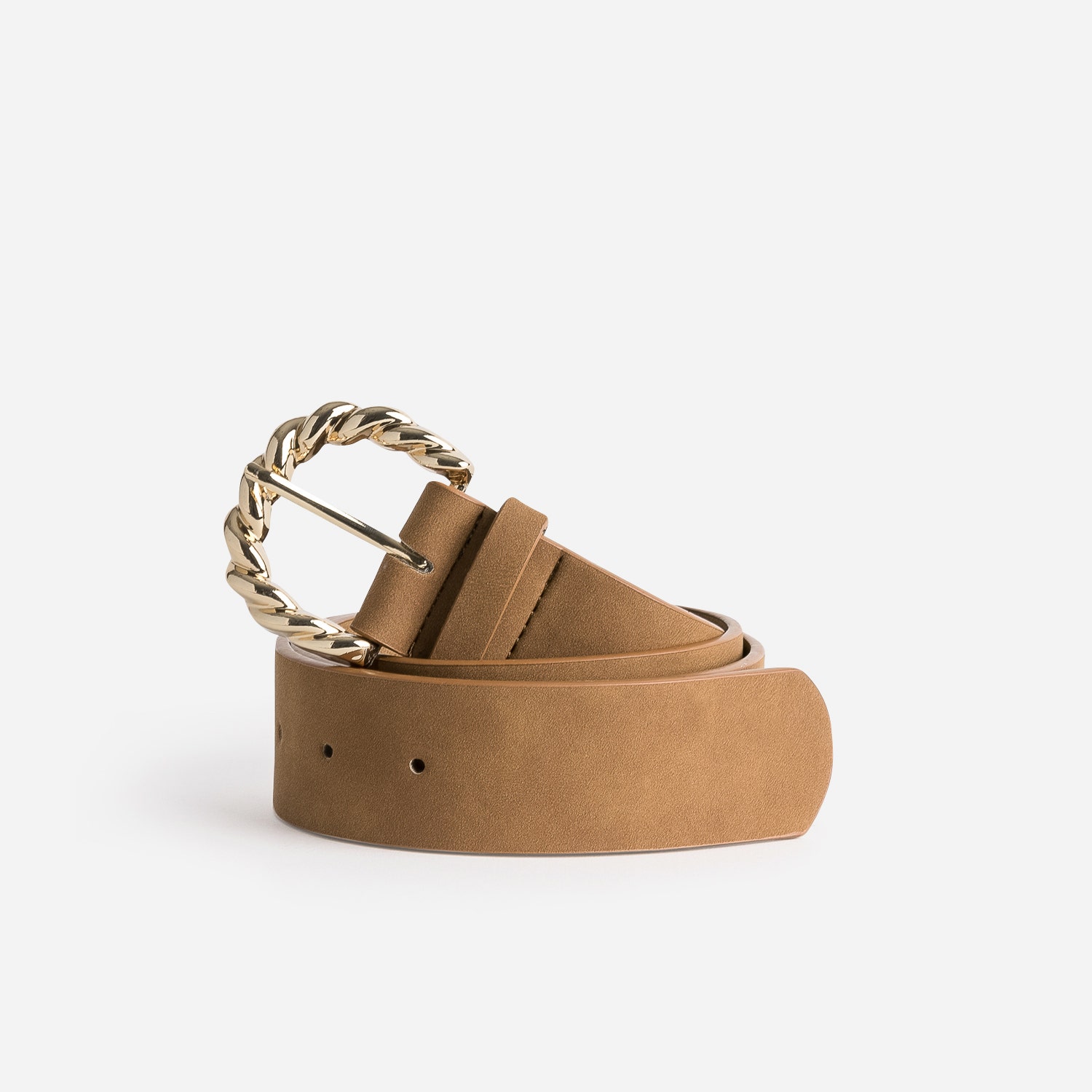 Ceinture camel avec boucle torsadée