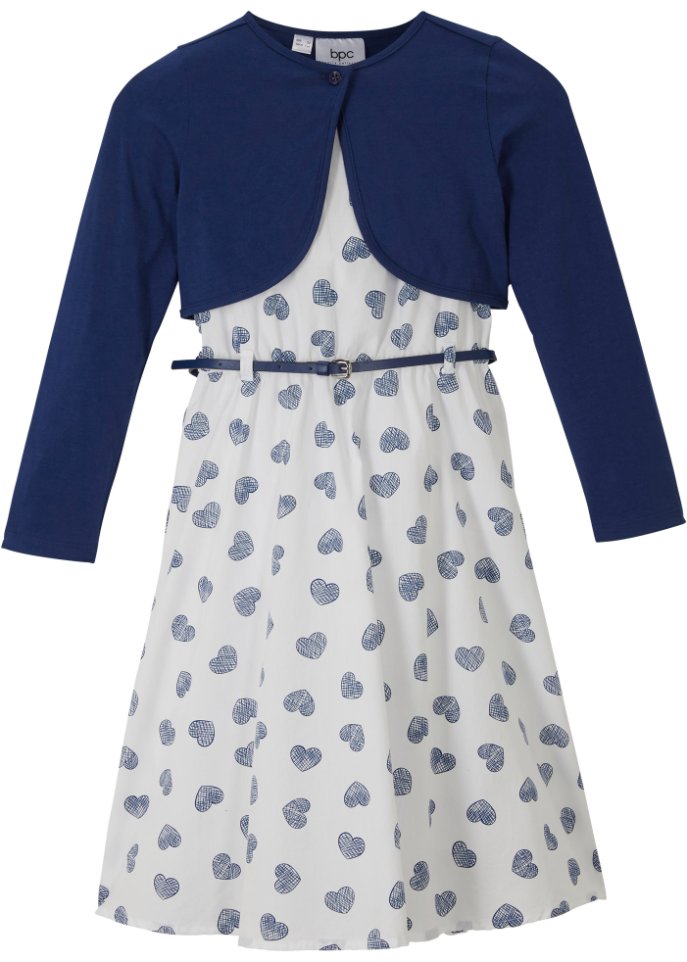 Mädchen Kleid + Bolero + Gürtel (3-tlg.Set)