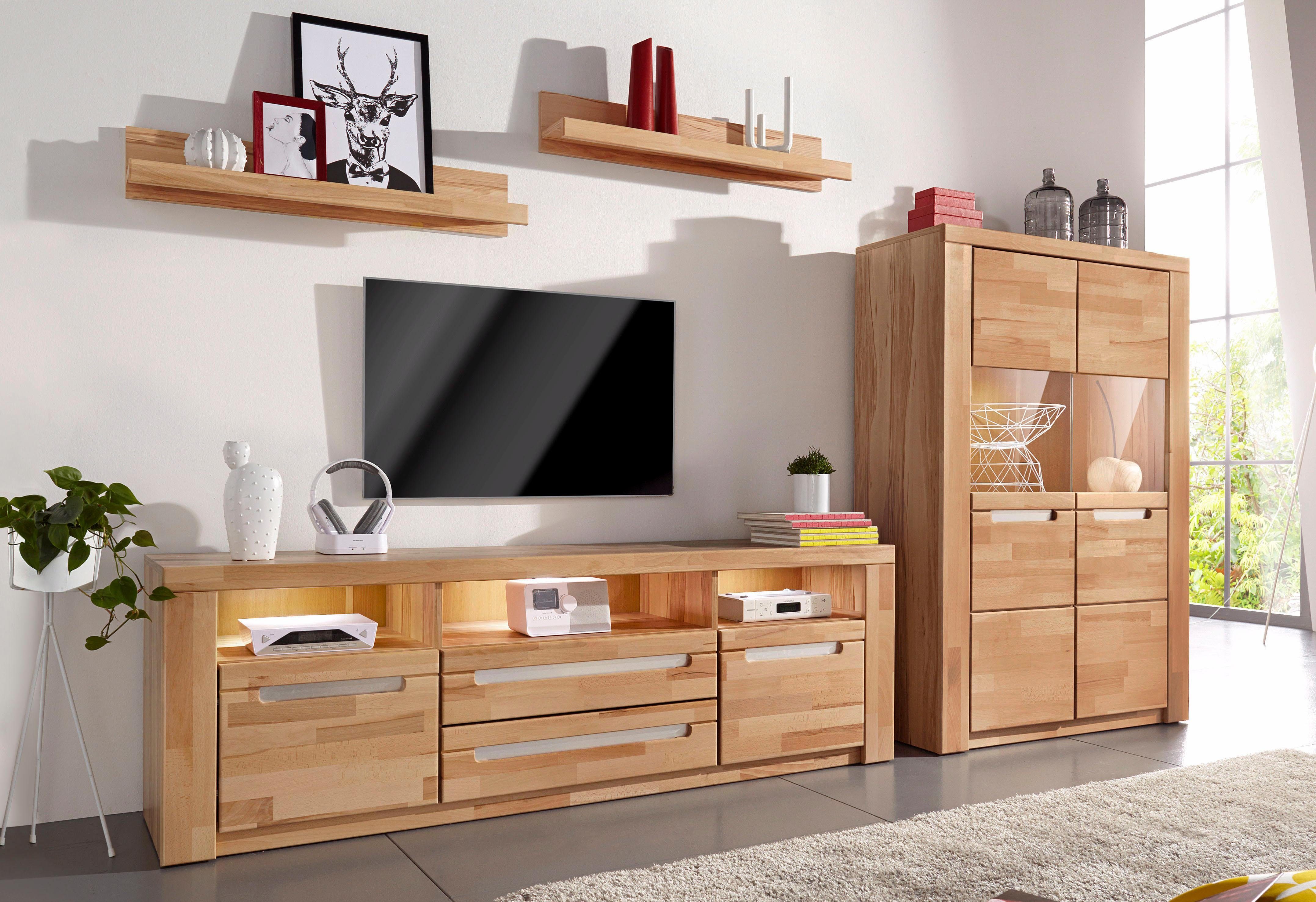 Woltra Wohnwand Kolding, (Set, 4-St), teilmassives Holz