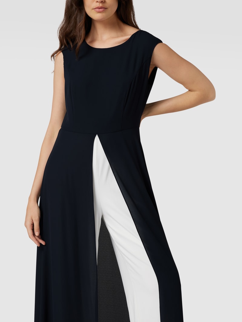 Jumpsuit mit Rundhalsausschnitt in dunkelblau