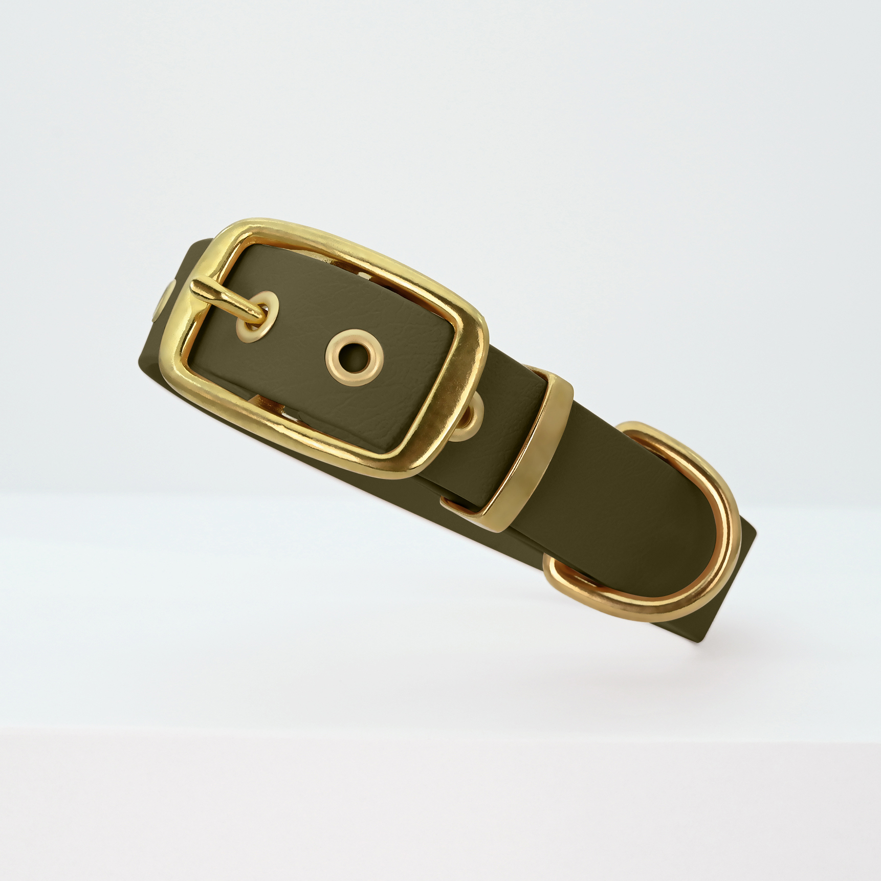 THE DOG IDEA Hundehalsbänder THE DOG IDEA Biothane Halsband Gold Khaki XL