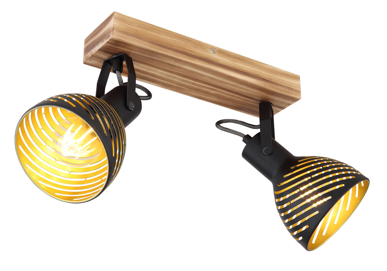 Globo Lighting - LENNA - Strahler Holz dunkelbraun, 2x E27