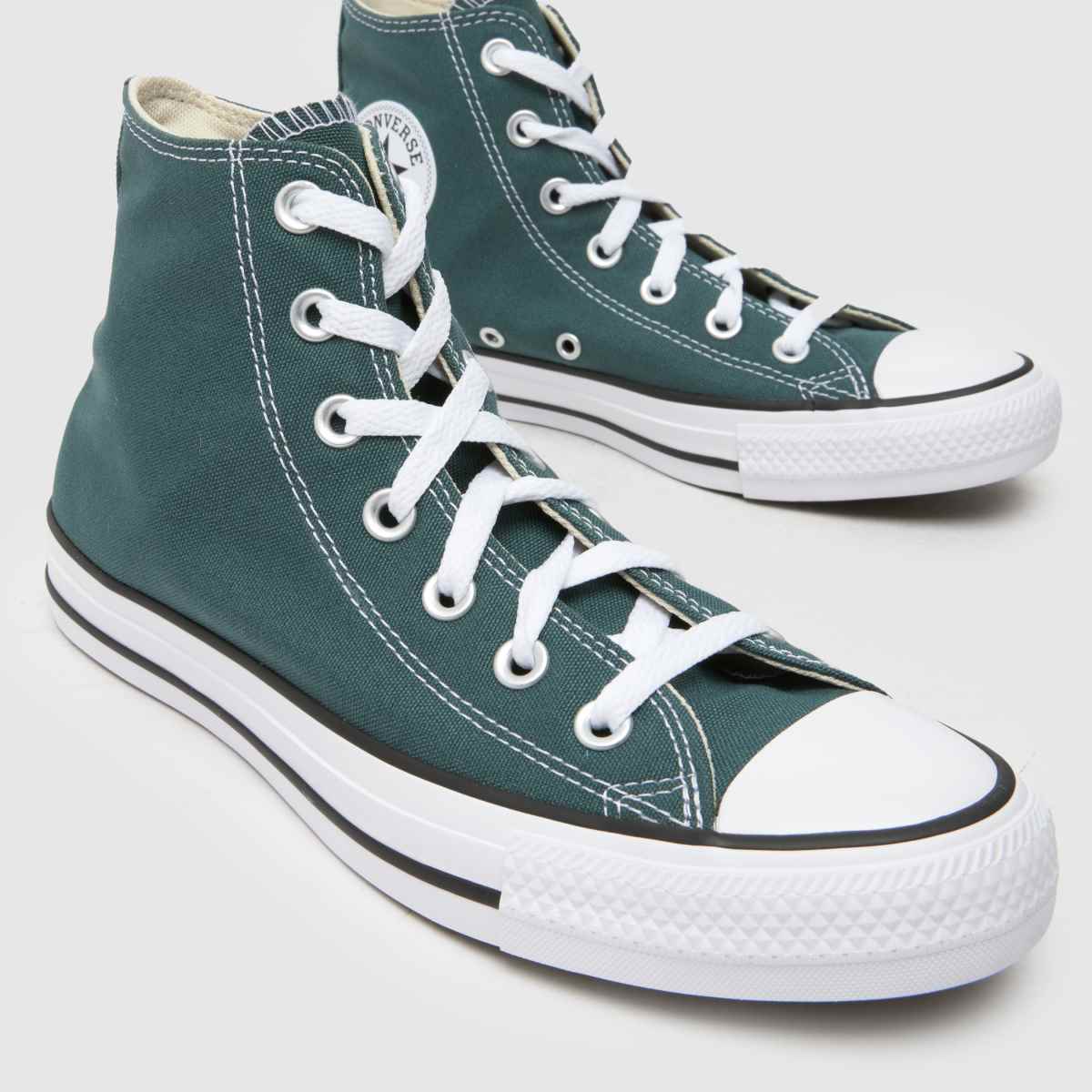 Converse – All Star – Mörkgröna höga sneakers