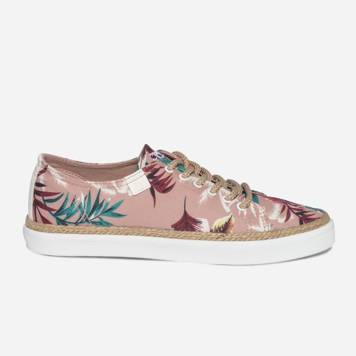 Tennis TBS vieux rose en toile imprimée fleurs