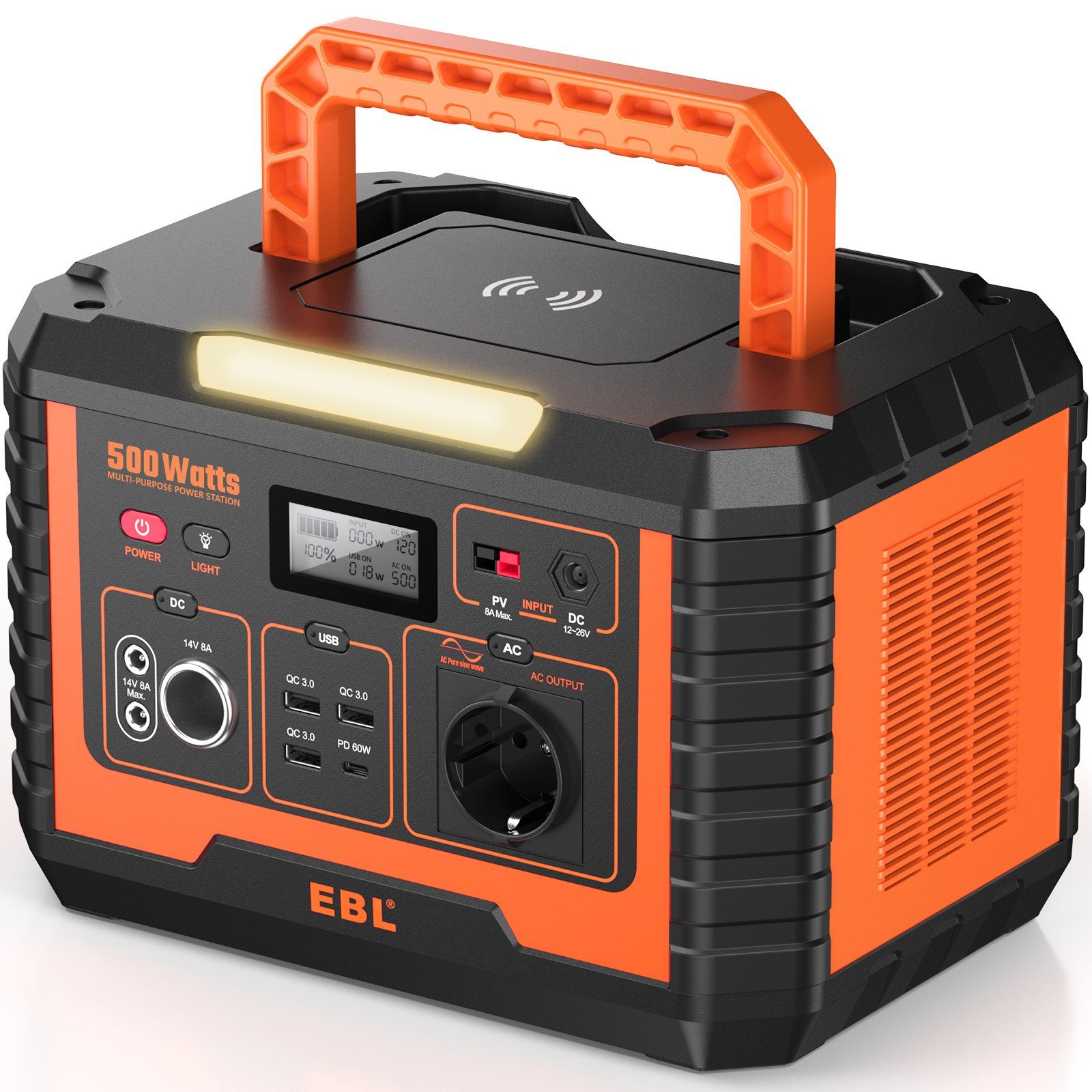 EBL Stromerzeuger 500W Powerstation Tragbarer Stromerzeuger für Camping im Freien, 0,50 in kW, (1-tlg)