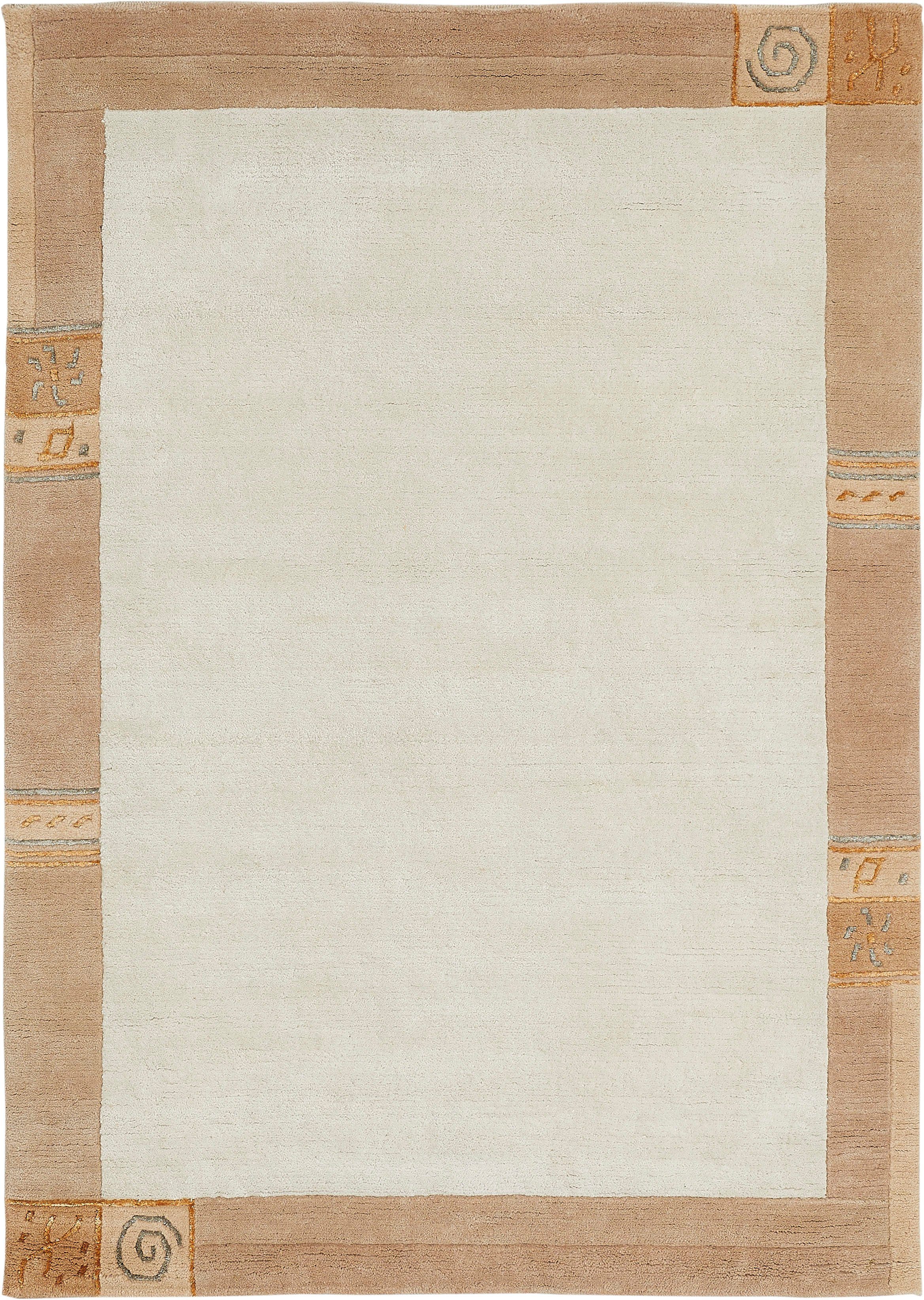Wollteppich India, LUXOR living, rechteckig, Höhe: 20 mm, reine Wolle, handgeknüpft, mit Bordüre, auch als Läufer
