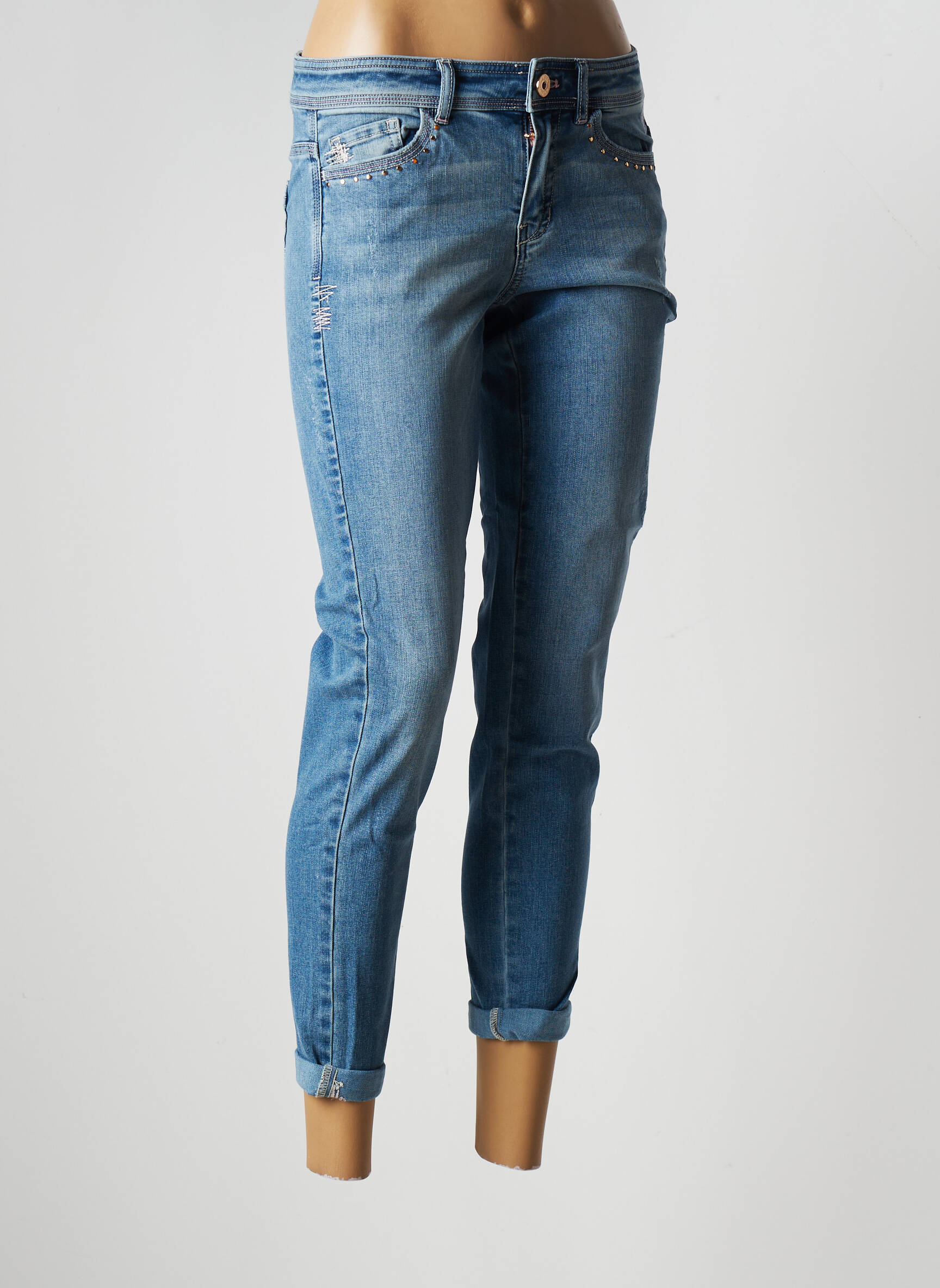 Taifun Jeans Coupe Slim Femme couleur bleu