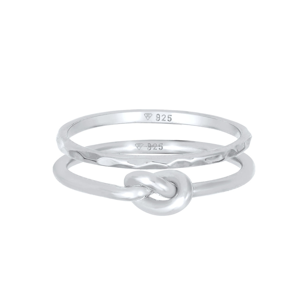 Elli Elli Bague Femmes Duo Knot Trend Basic Minimal en argent sterling 925 Bague