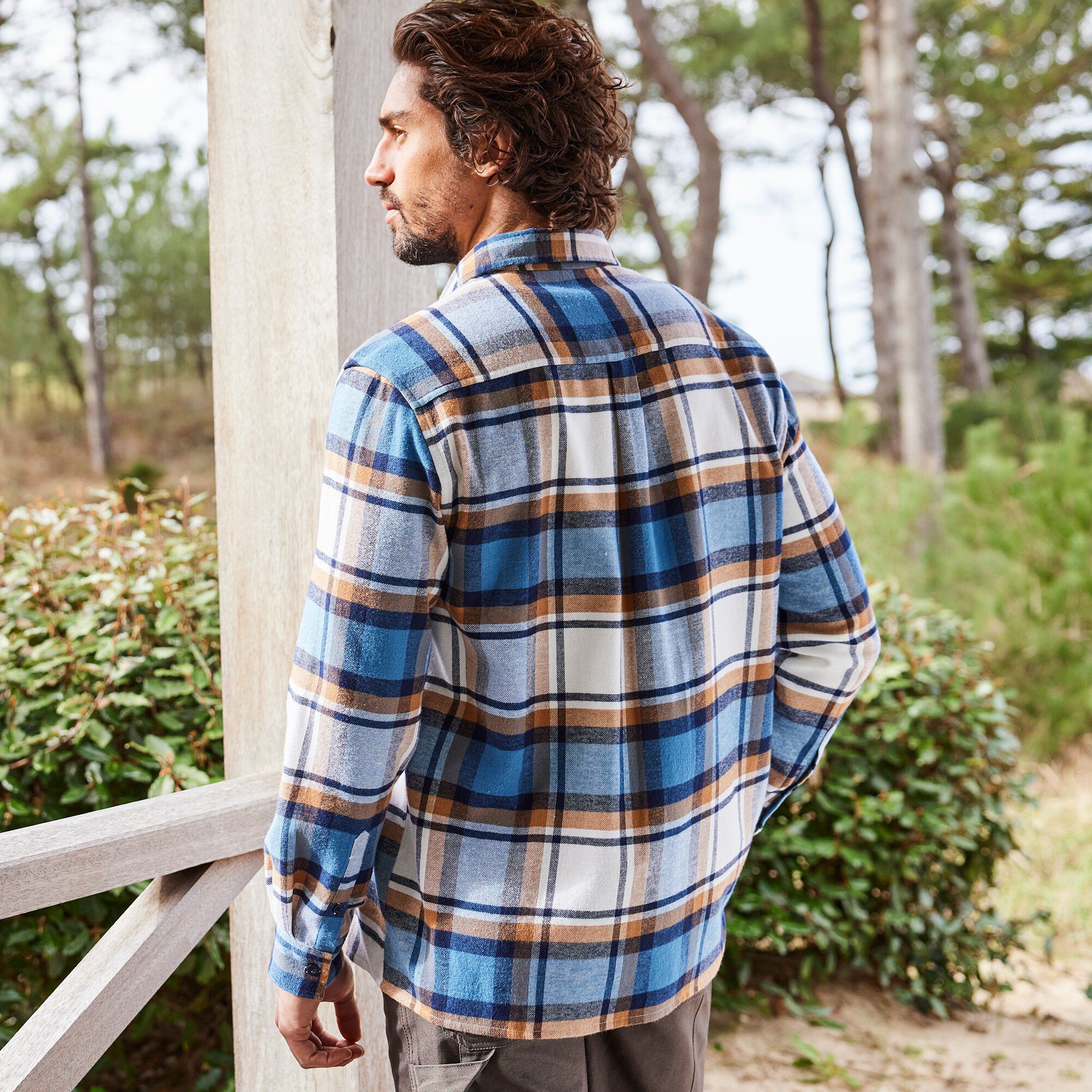 Chemise en flanelle carreaux fils-teints